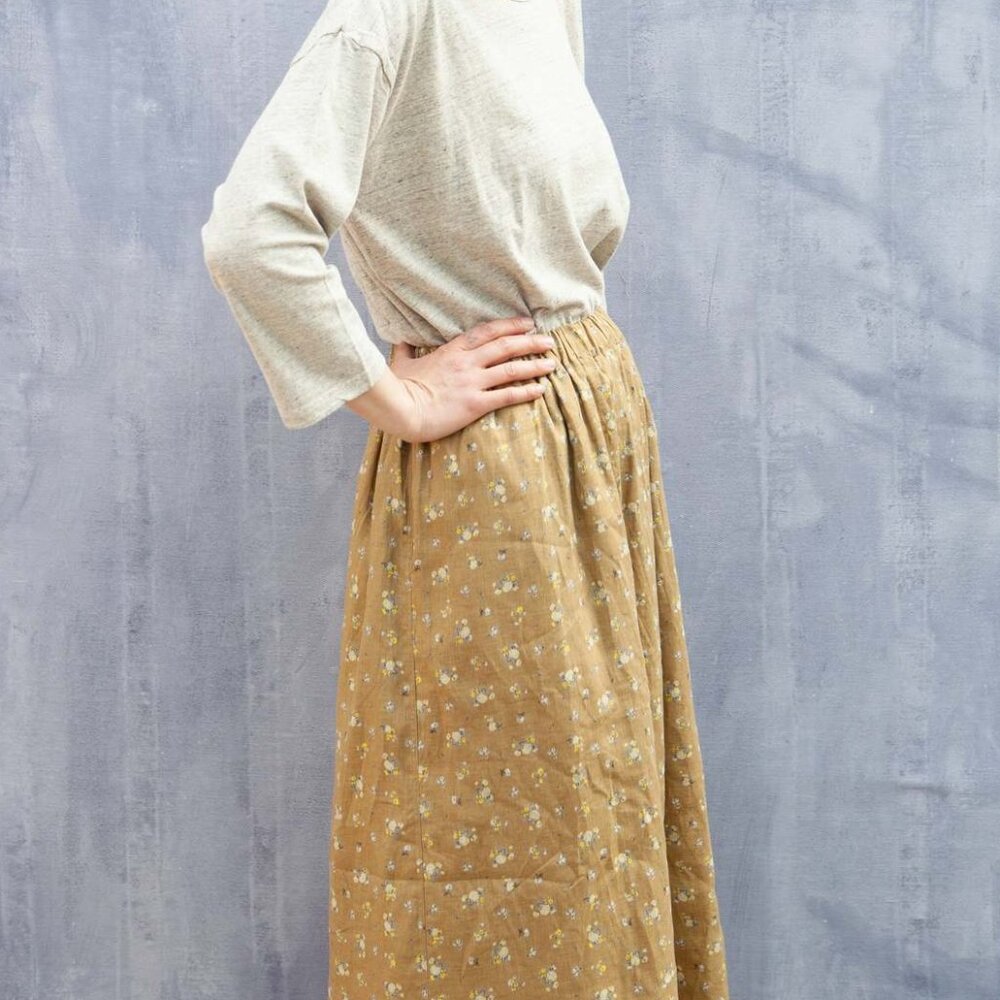 Ichi Antiquities Linen Floral Skirt - Picture 2 of 5